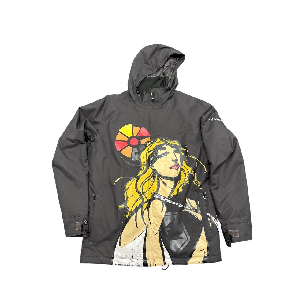 Sessions Women's Graphic Snowboard Jacket‎ Artwork Print Hooded Winter Coat